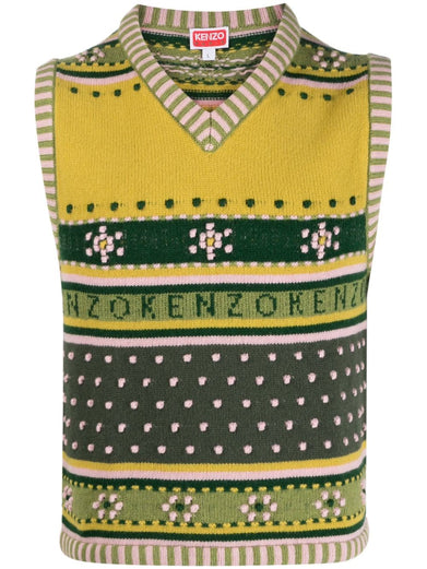Fairisle knitted jumper vest