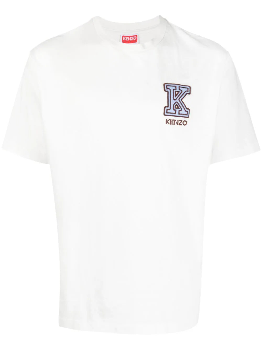 KENZO White cotton T-shirt with logo patch