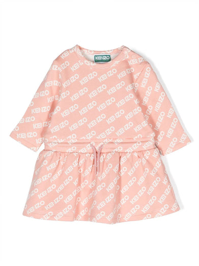 Logo-print flared dress