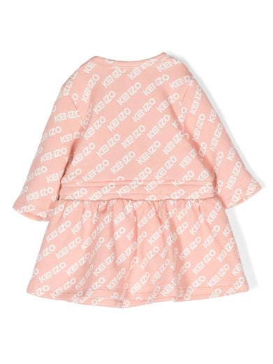 Logo-print flared dress