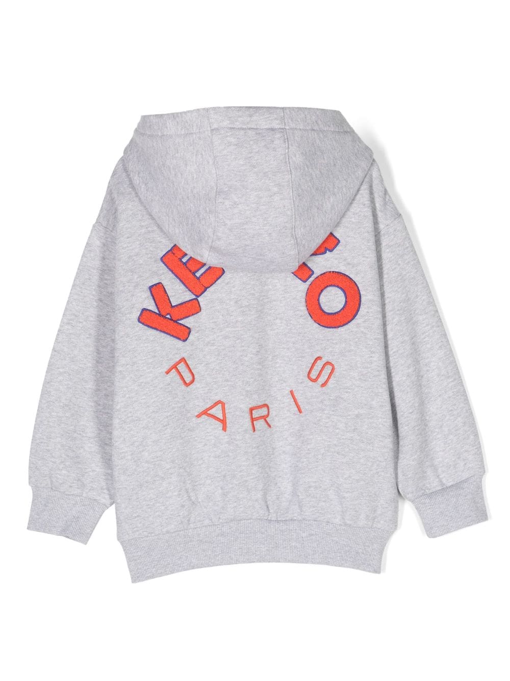Logo-patch zip-up hoodie