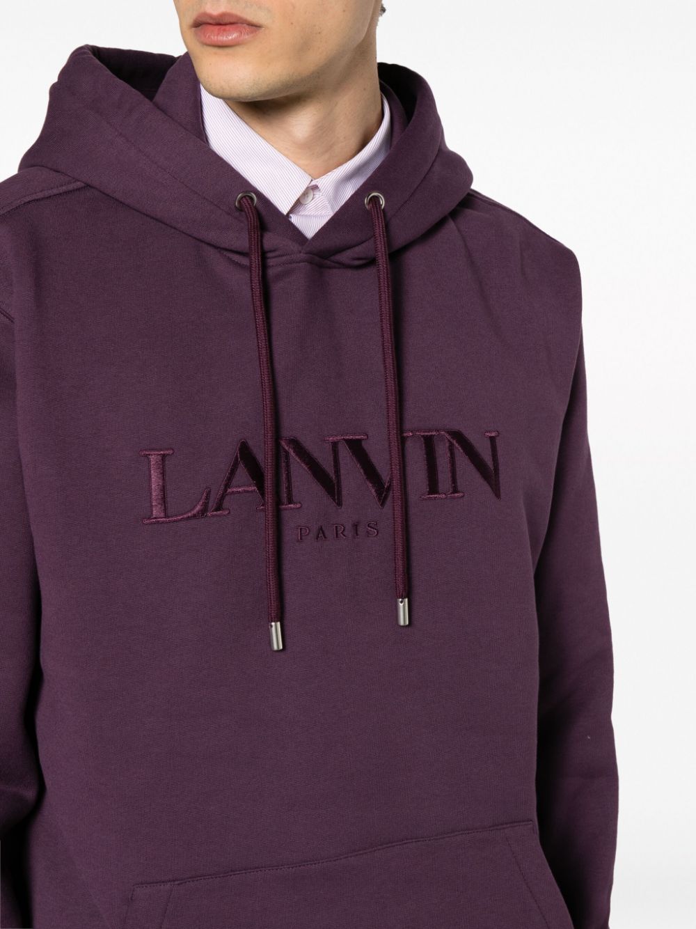 OVERSIZED EMBROIDERED LANVIN PARIS HOODIE
