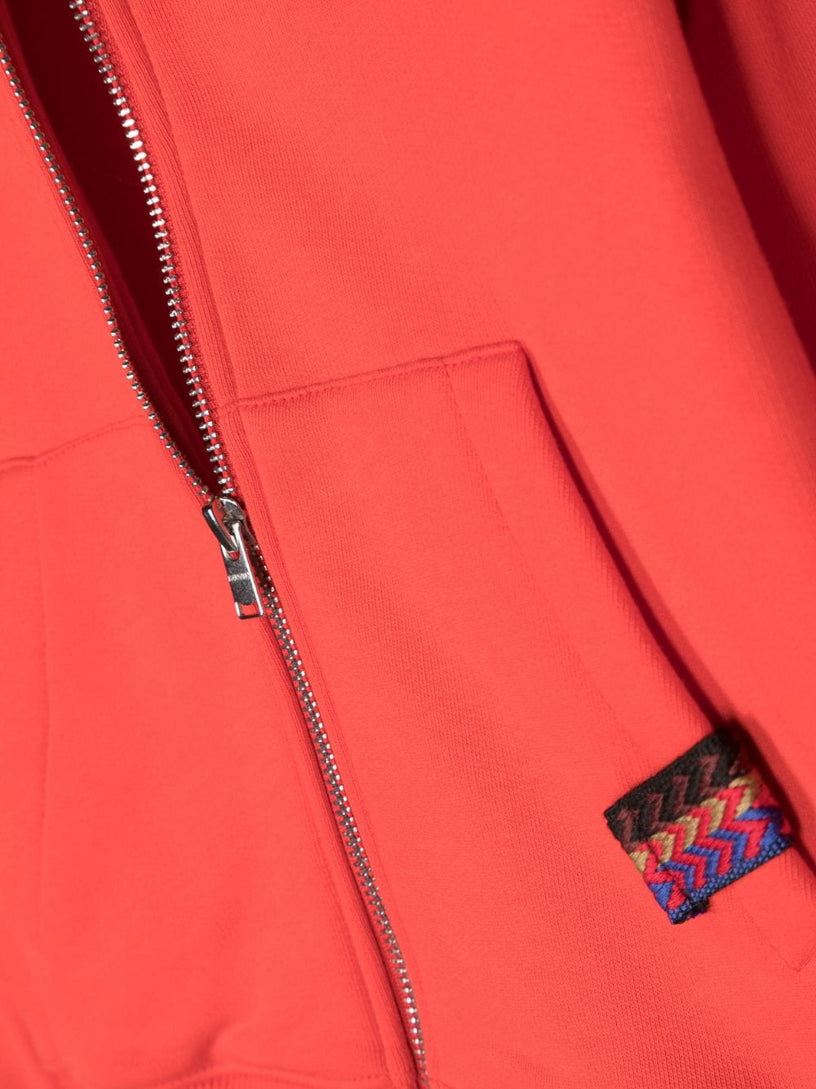 Logo-embroidered zip sweatshirt