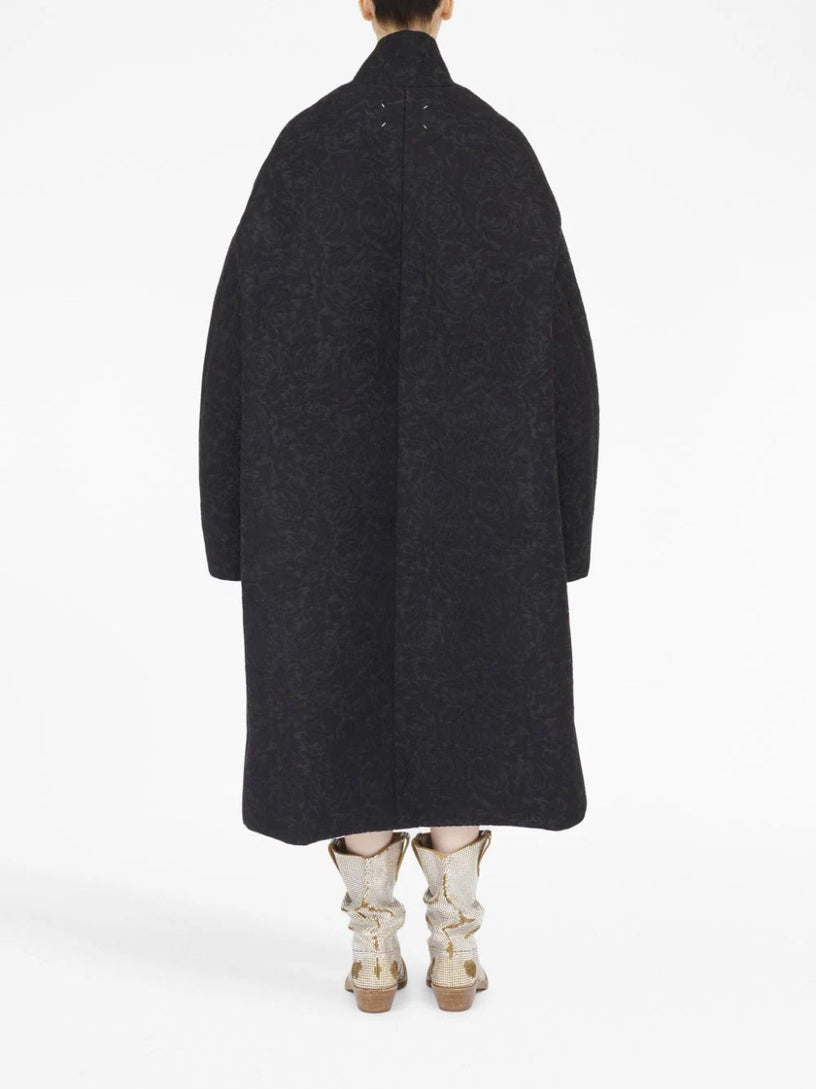Cloqué flower oversized coat