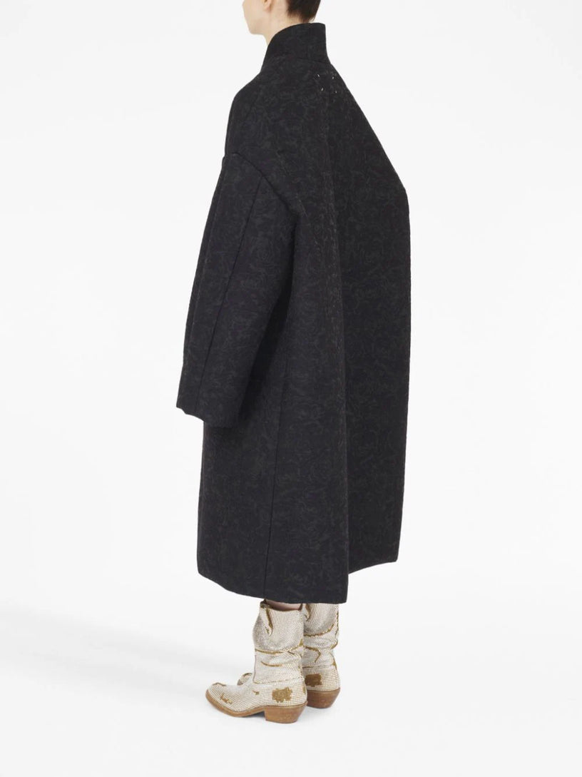 Cloqué flower oversized coat