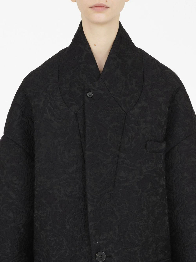 Cloqué flower oversized coat