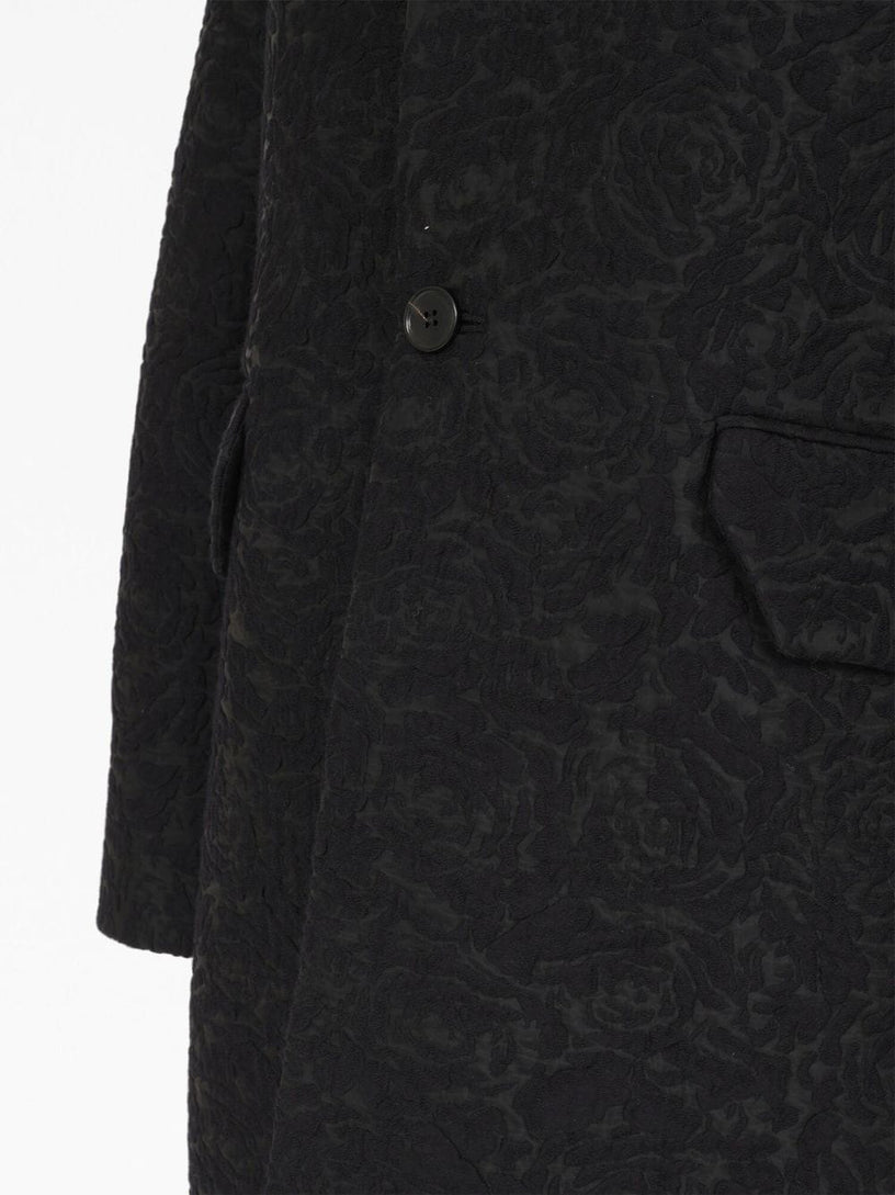 Cloqué flower oversized coat