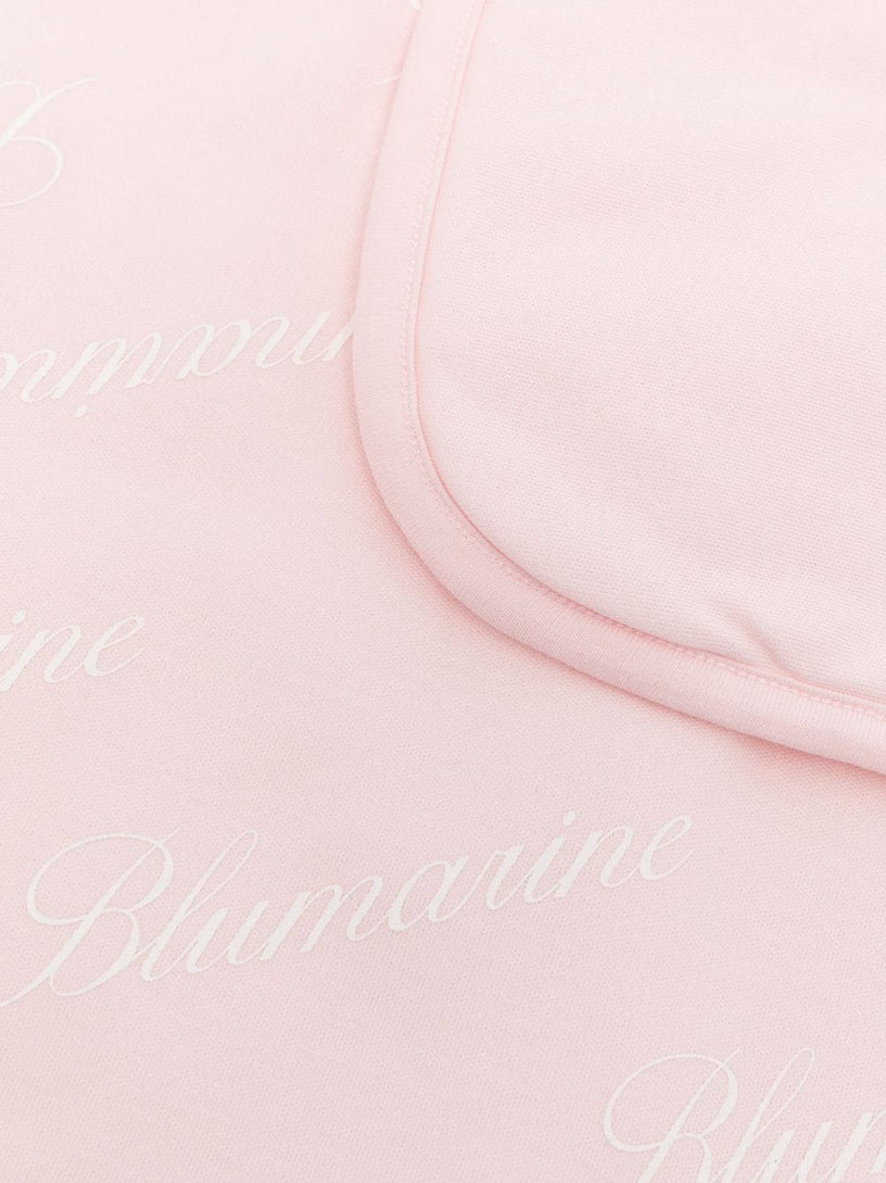 Blanket with all-over printed logo