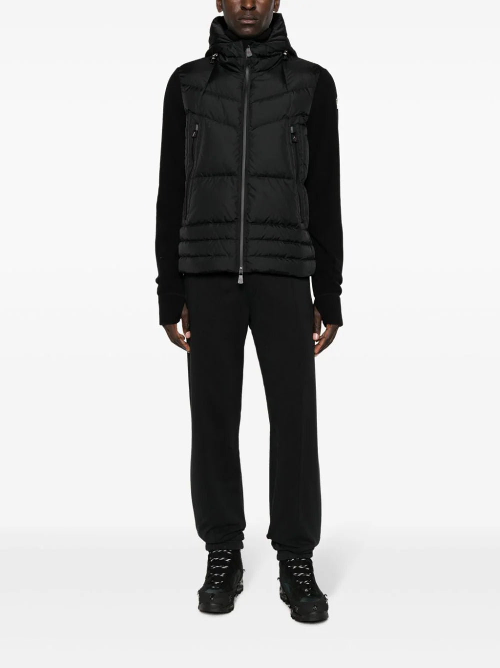 Knitted cardigan with down jacket
