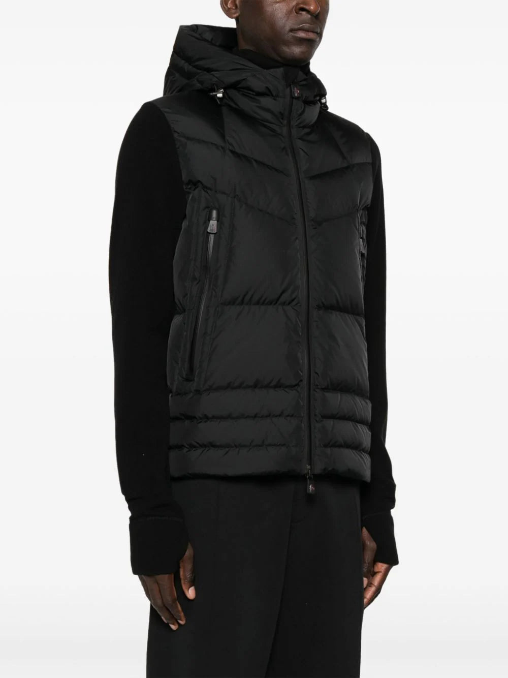 Knitted cardigan with down jacket