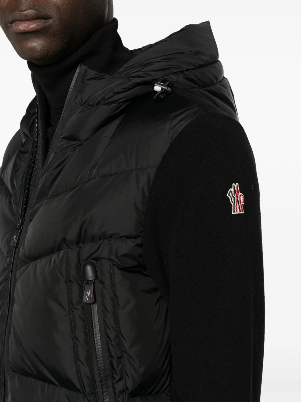 Knitted cardigan with down jacket