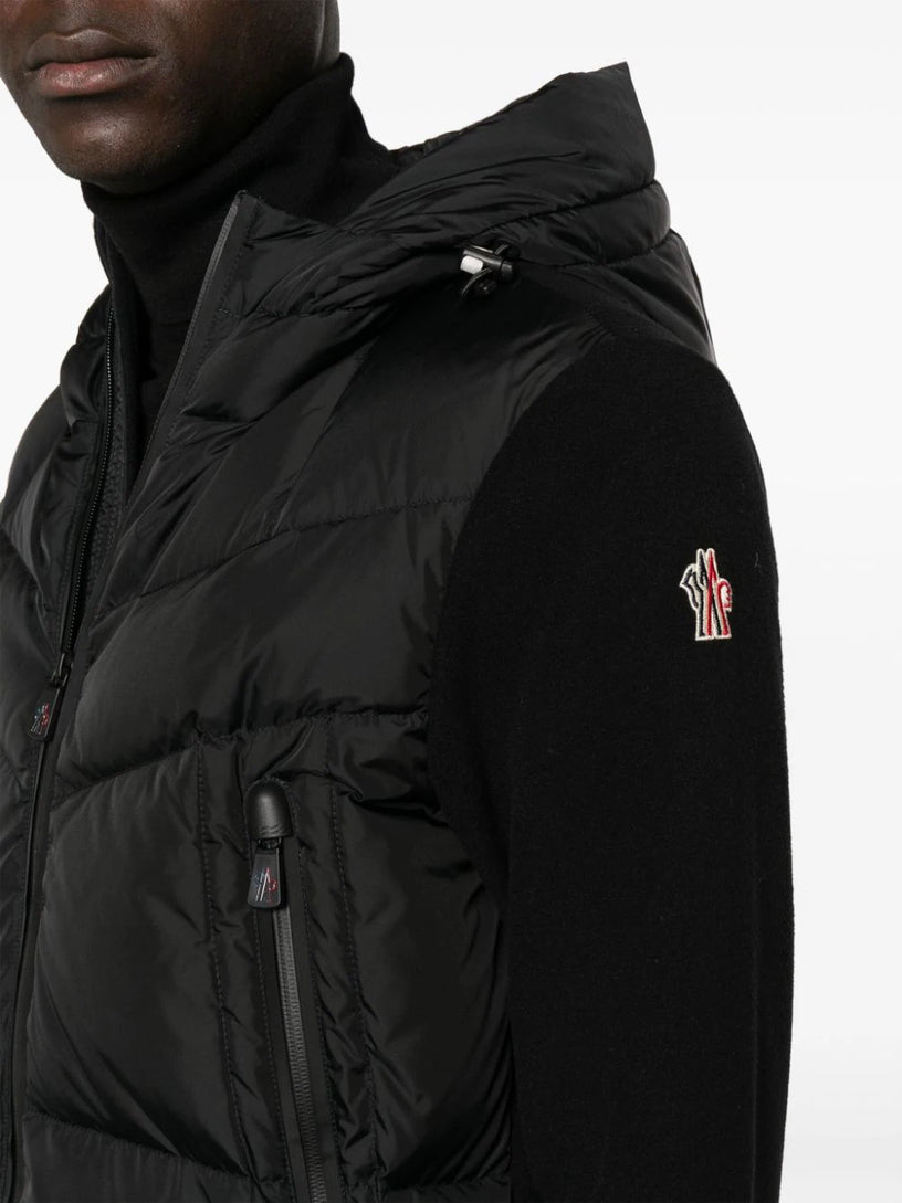 Knitted cardigan with down jacket