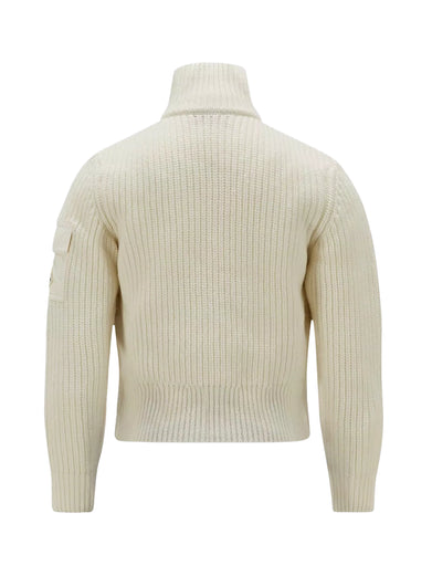 Padded Wool Zip-Up Cardigan