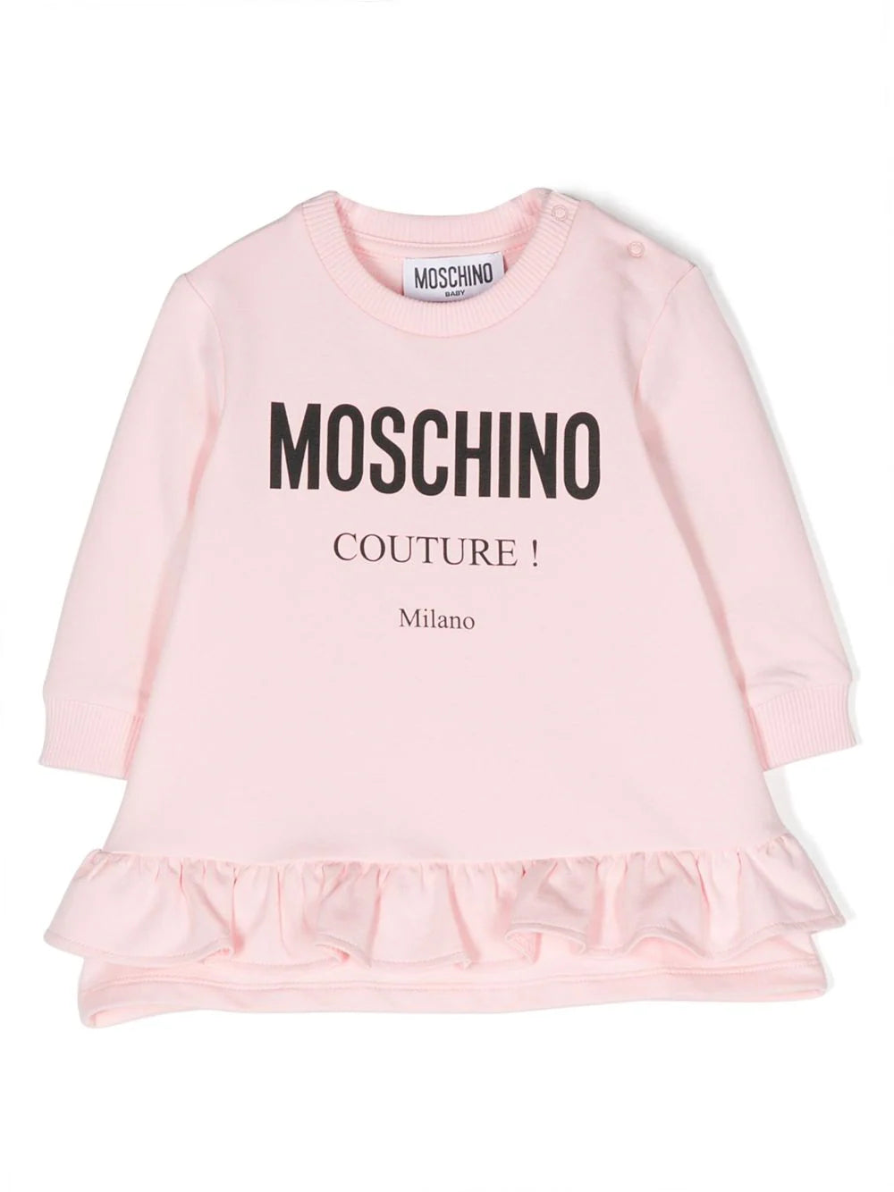 Logo-print ruffled-trim dress