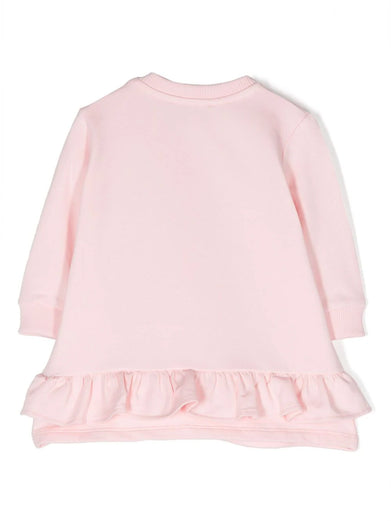 Logo-print ruffled-trim dress