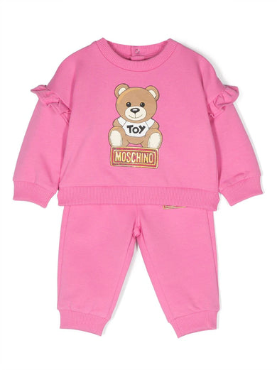 Leo Teddy-print ruffled-trim tracksuit
