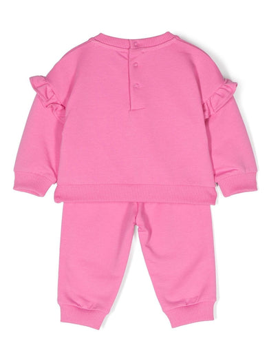 Leo Teddy-print ruffled-trim tracksuit