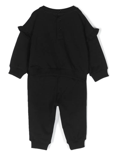 Leo Teddy-print ruffled-trim tracksuit