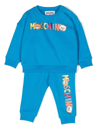 Logo-print cotton tracksuit set