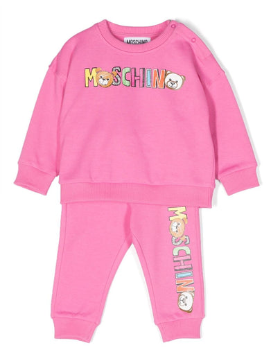 Logo-print cotton tracksuit set