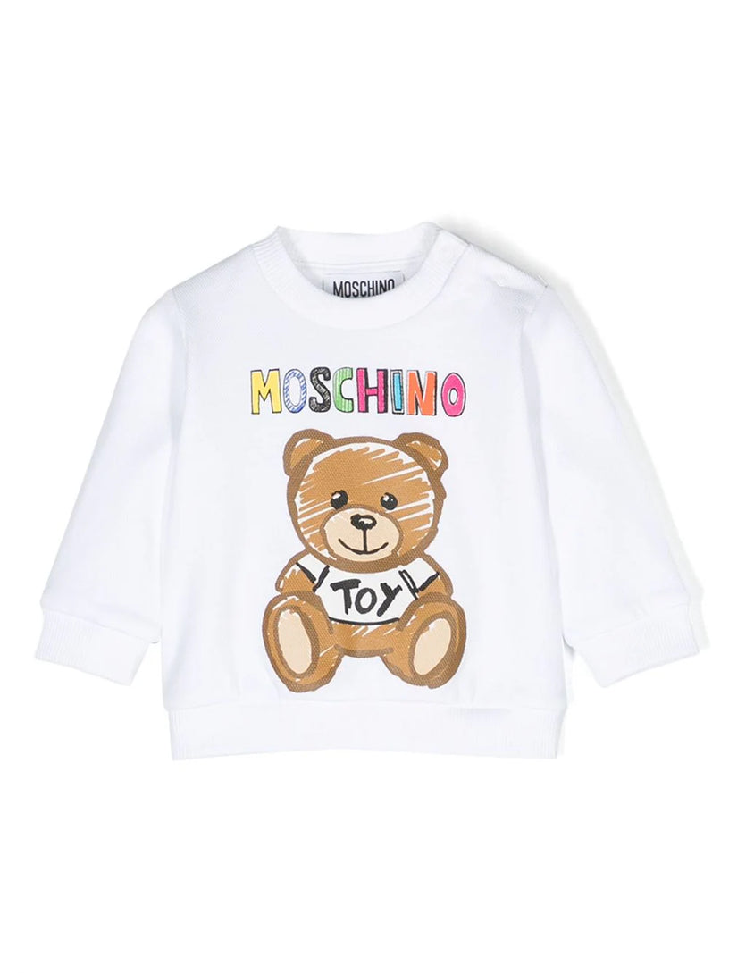 Leo Teddy-print jersey-fleece sweatshirt