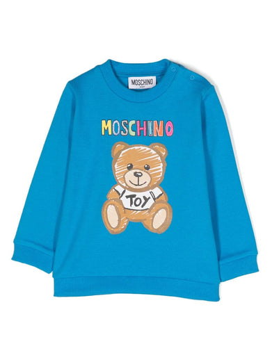 Leo Teddy-print jersey-fleece sweatshirt