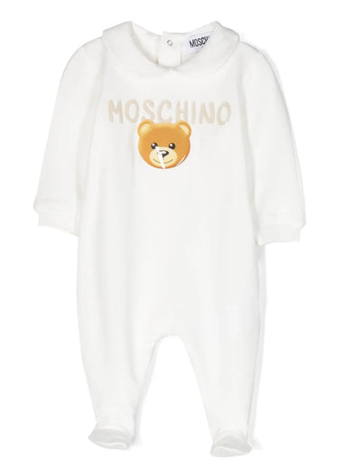 Logo-patch cotton babygrow