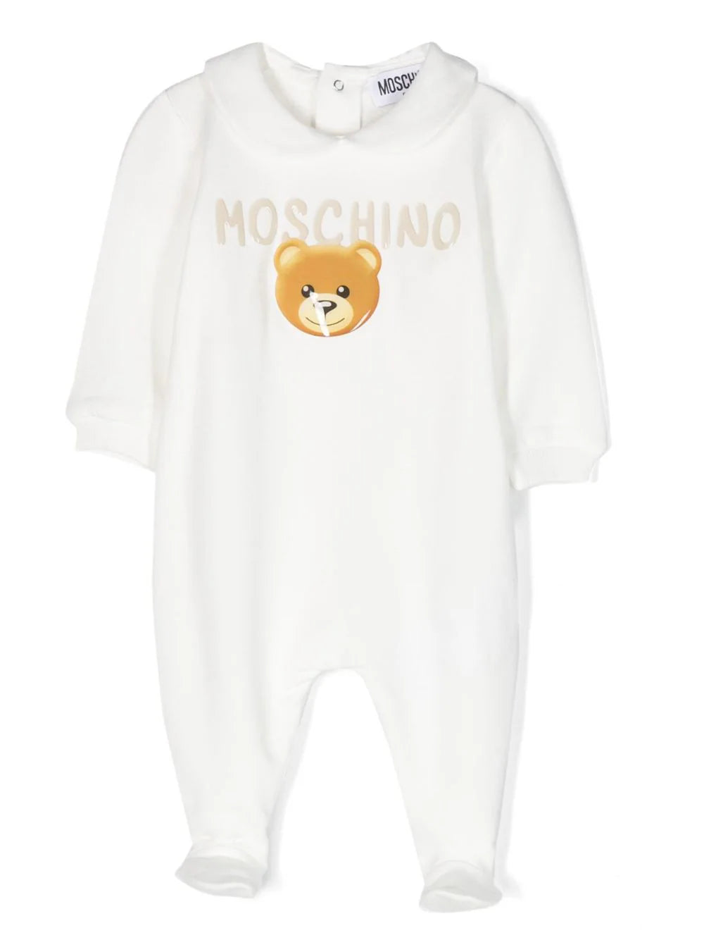 Logo-patch cotton babygrow