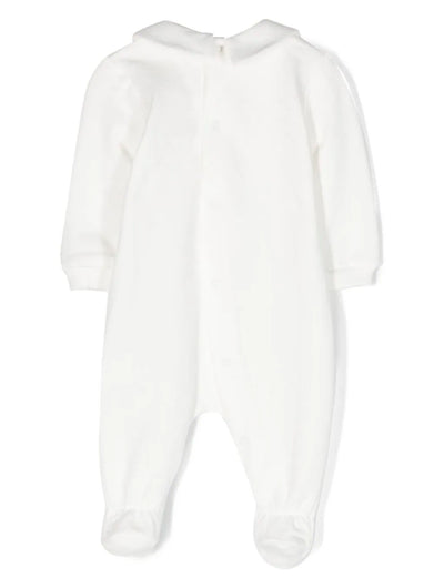 Logo-patch cotton babygrow