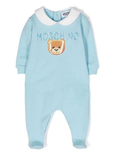 Logo-patch cotton babygrow
