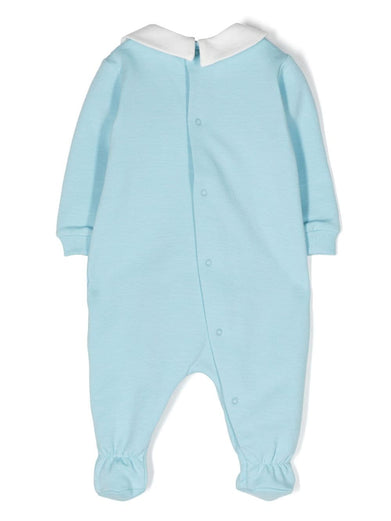 Logo-patch cotton babygrow