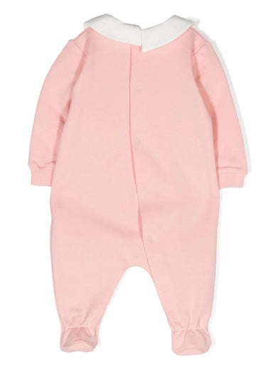 Logo-patch cotton babygrow