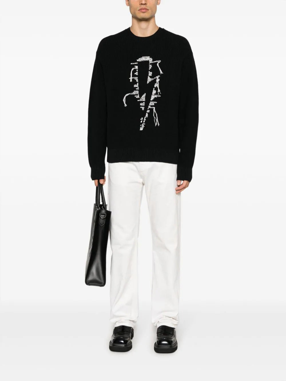 Knitwear with embroidery