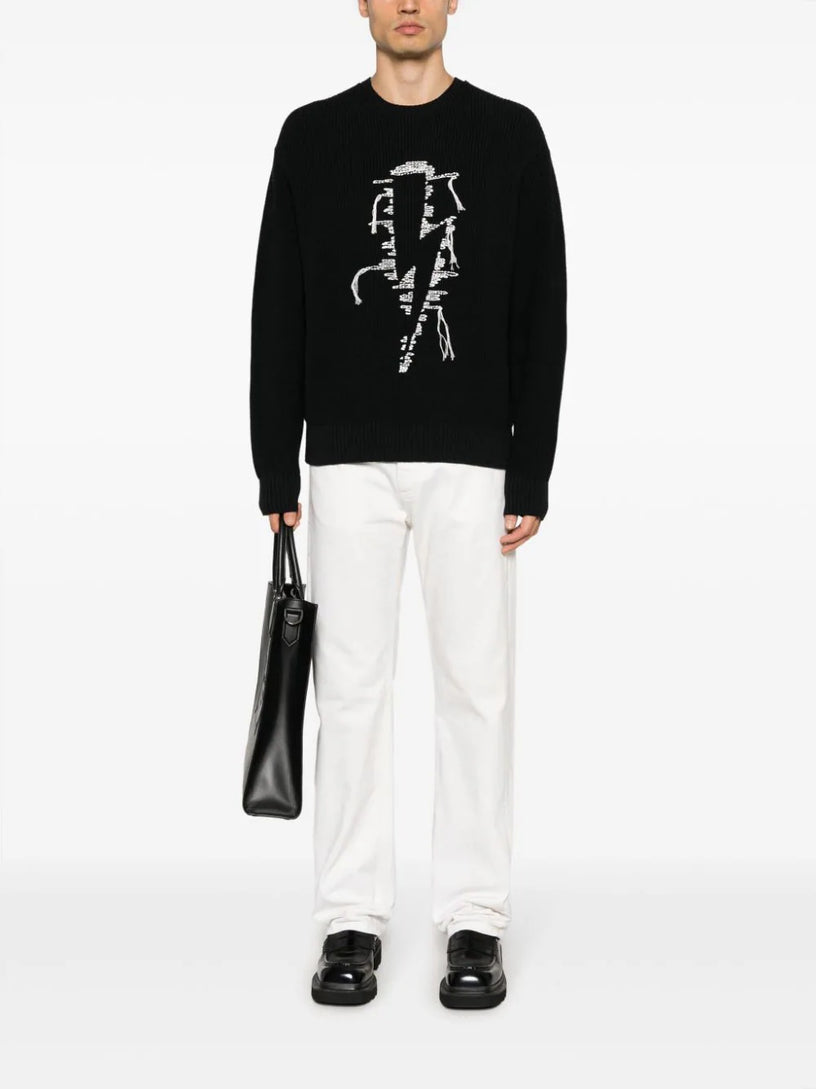Knitwear with embroidery