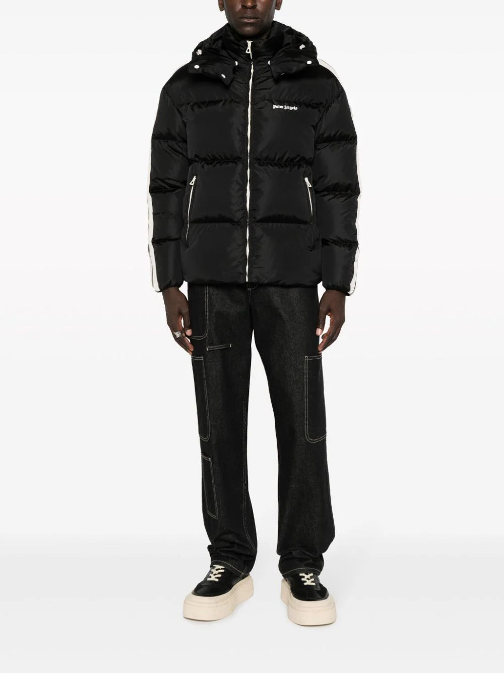 HOODED TRACK DOWN JACKET