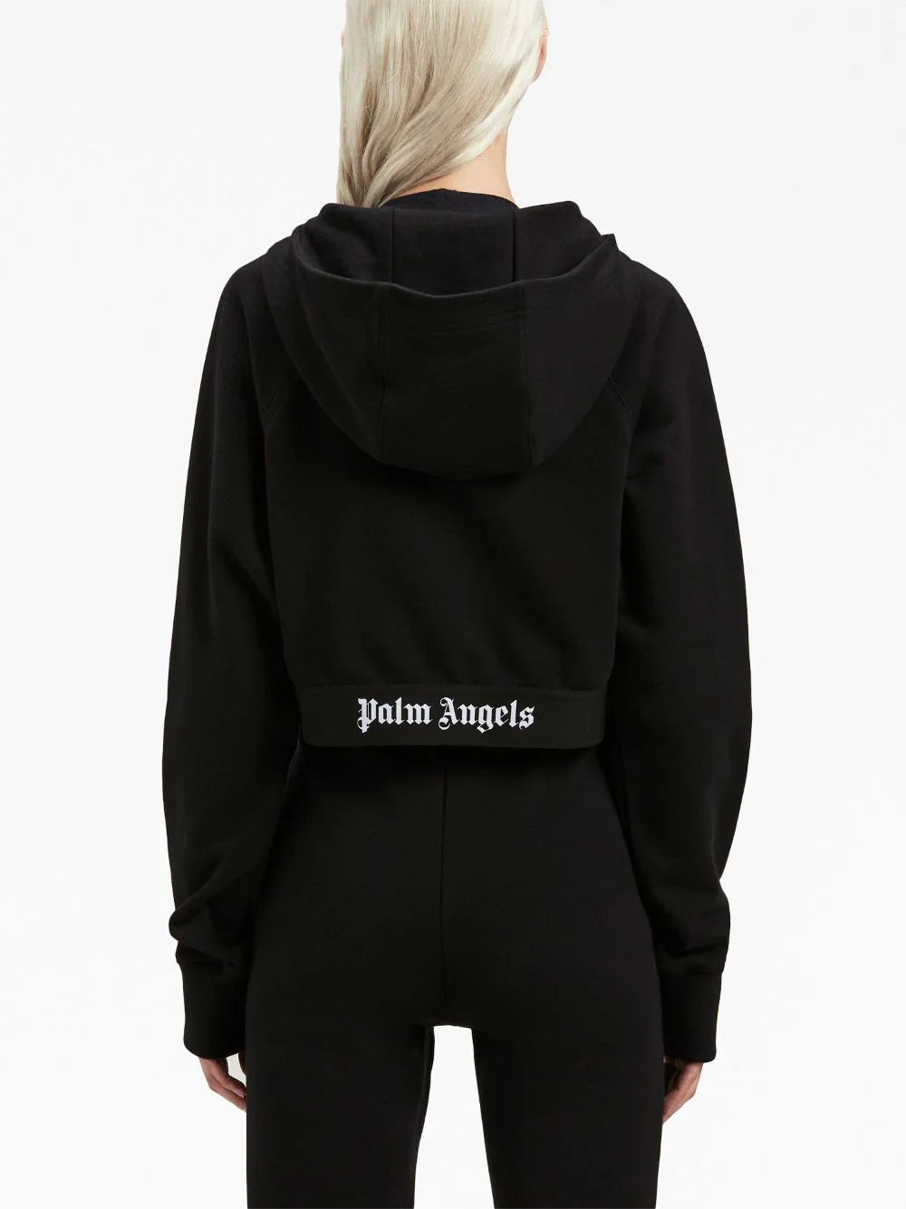 Logo tape zipped hoodie