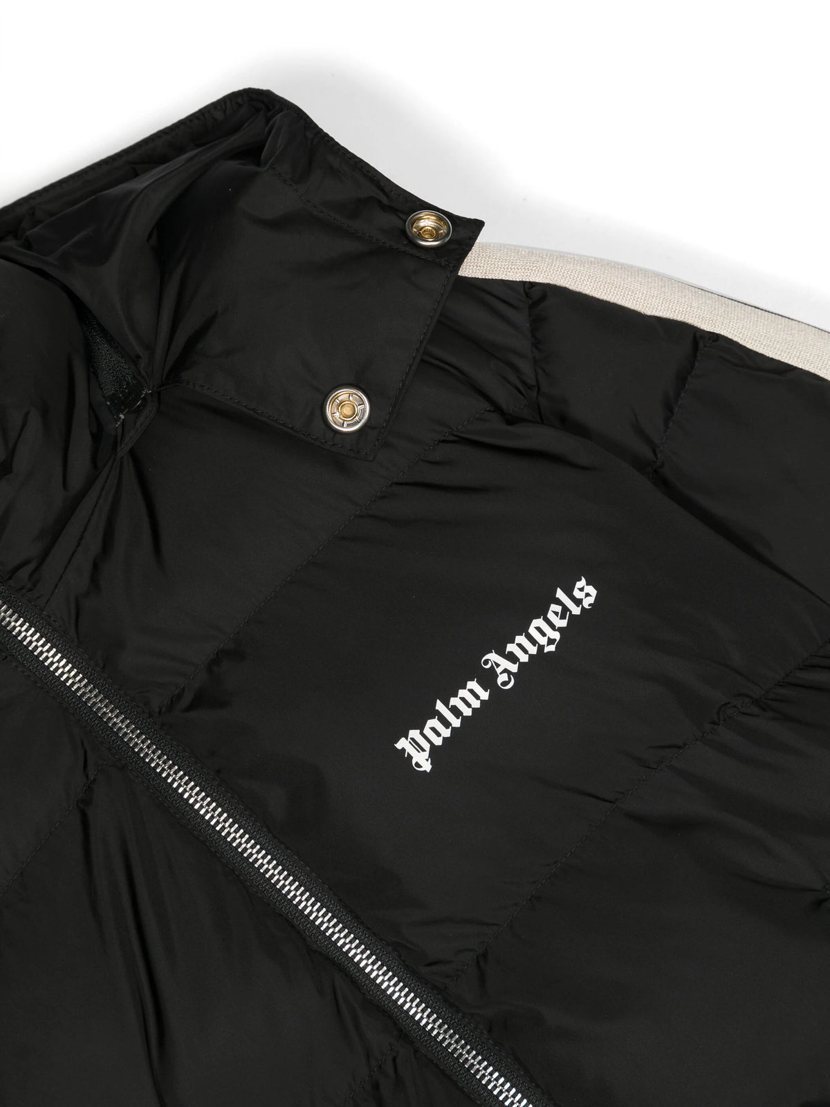 LOGO TRACK HOODED PUFFER JACKET