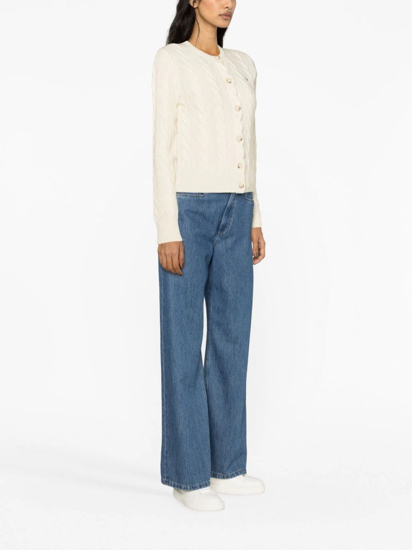 Cable-Knit Wool-Cashmere Cardigan