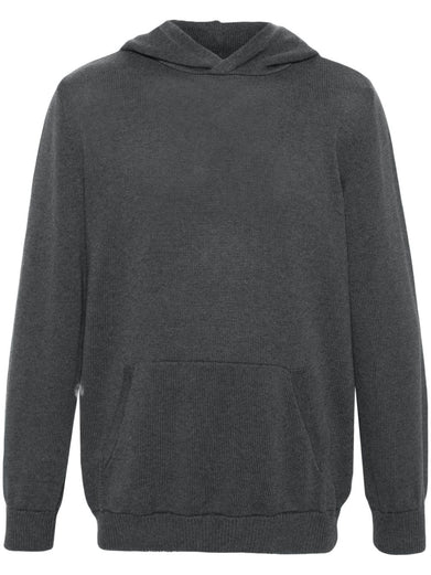 Knitted sweatshirt with hood