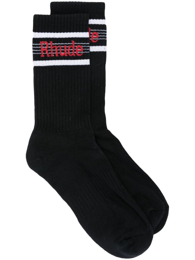 Logo stripe sport sock