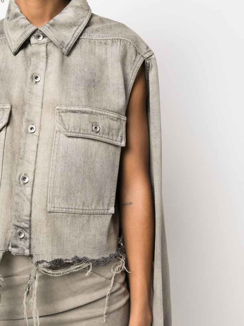 Cropped shirt jacket