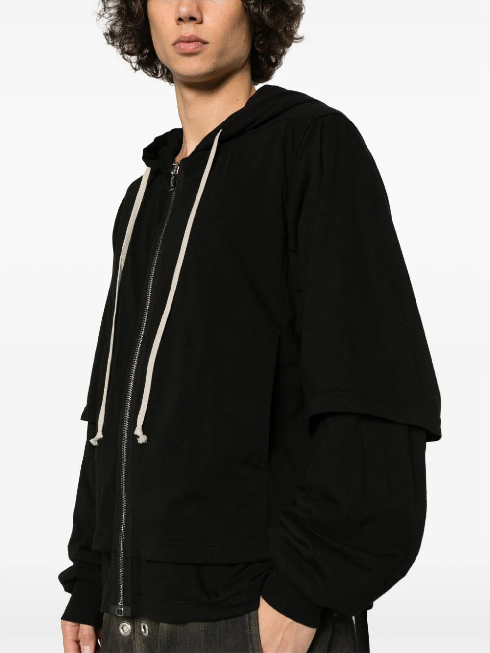 Zipped Hustler Hoodie Rick Owens DRKSHDW Nero | Grifo210
