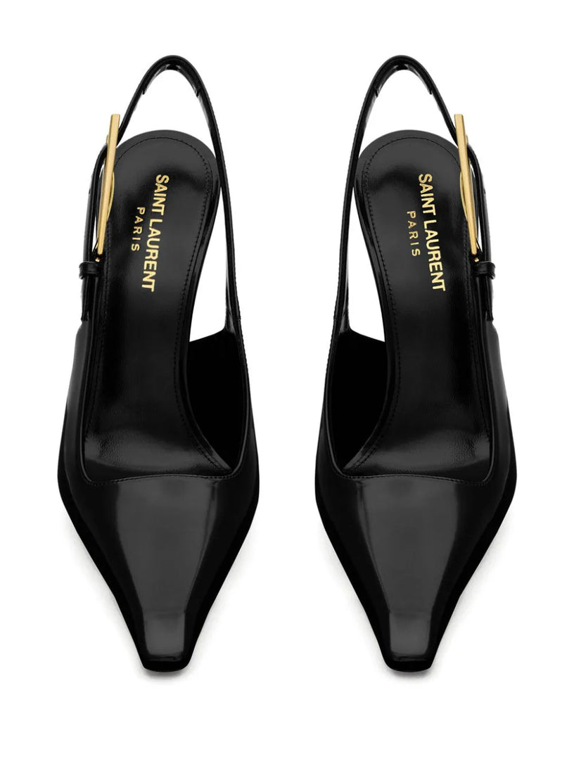 Lee open-back pumps in shiny leather