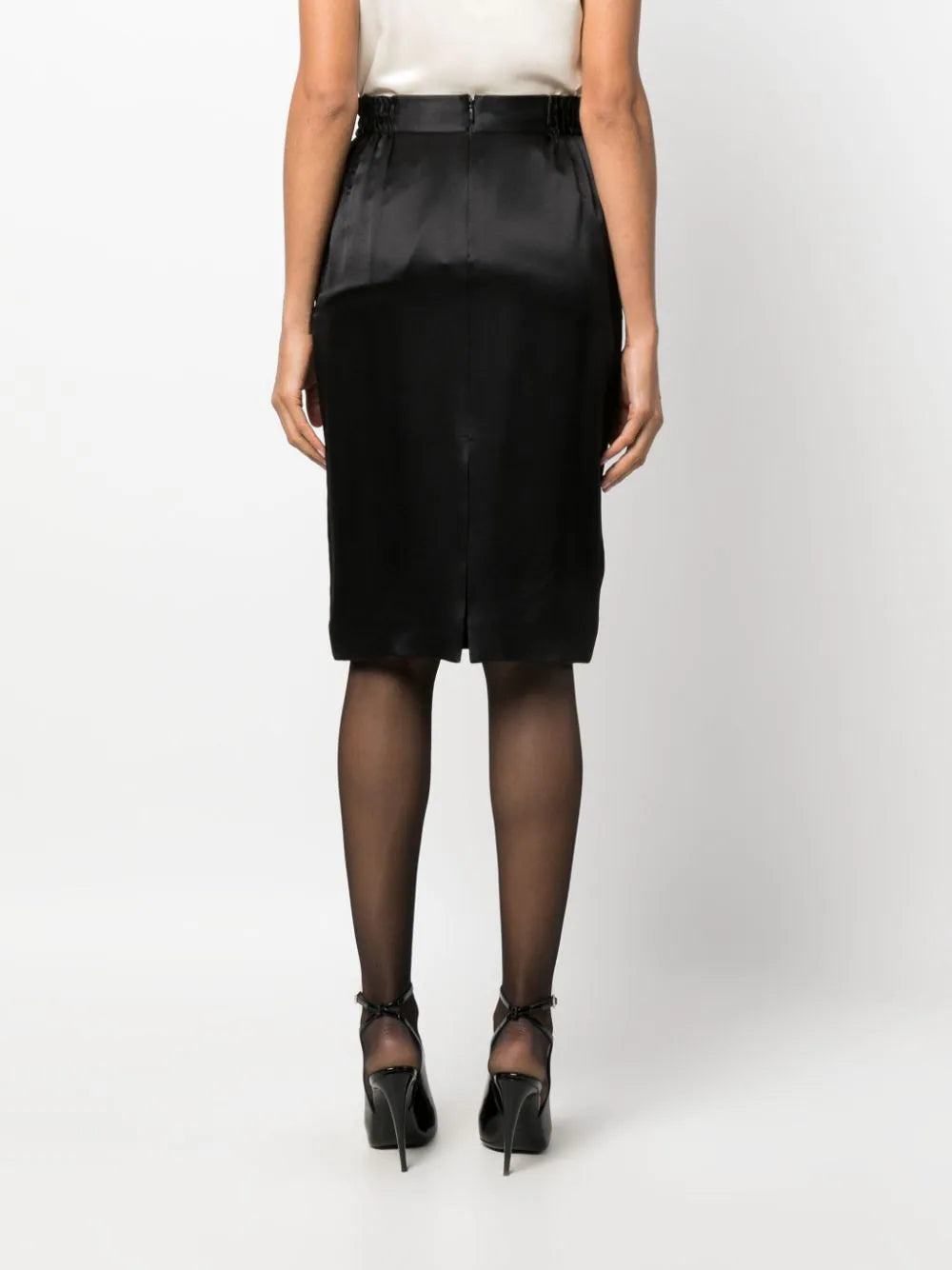PENCIL SKIRT IN SILK SATIN CREPE
