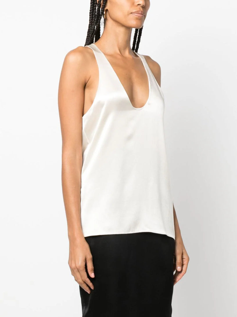 TANK TOP IN SILK SATIN CREPE
