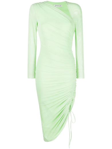 Mesh Ruched Midi Dress