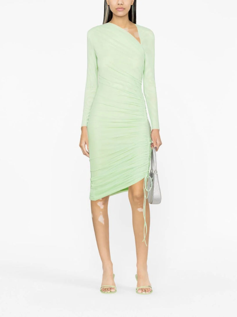Mesh Ruched Midi Dress