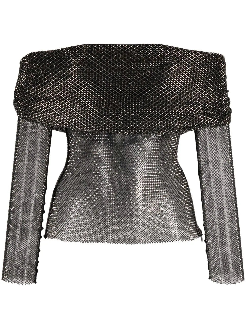 Rhinestone Fishnet Top SELF PORTRAIT Nero | Grifo210