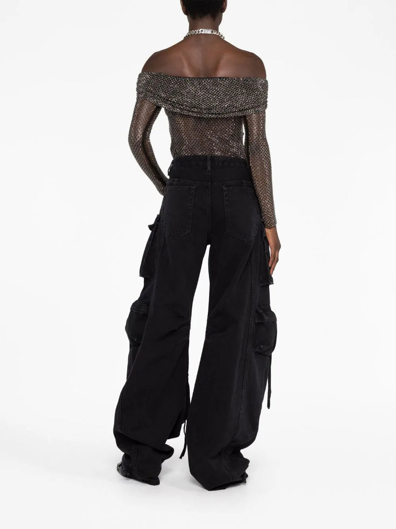 Rhinestone Fishnet Top