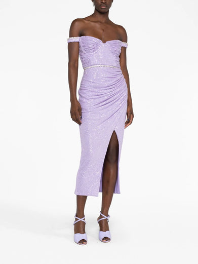 Lilac Sequin Midi Dress
